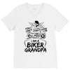 You Cant Scare Me I am Biker Grandpa V-Neck Tee