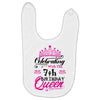 Celebrating With the 7th Birthday Queen Baby Bibs