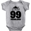 fortnite 99 problems - black Baby Bodysuit