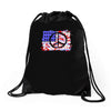 american flag peace Drawstring Bags