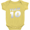 team 10 silver Baby Onesie