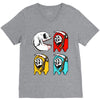 pac skull copy V-Neck Tee