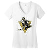 go! penguin go! Women's V-Neck T-Shirt