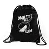 omelette that slide Drawstring Bags