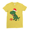 christmas dinosaur Ladies Fitted T-Shirt