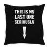 This is My Last One Seriously Throw Pillow