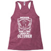 Never Underestimate Dog Rescuer Who Was Born October Racerback Tank