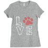 love paw rhinestud Ladies Fitted T-Shirt