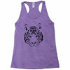 white tiger black print Racerback Tank