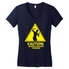 caution shapes being thrown printed Women's V-Neck T-Shirt