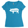pig sausages funny Women's Triblend Scoop T-shirt