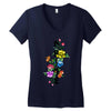Pride Floral LGBT Colors Women's V-Neck T-Shirt