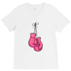 boxing gloves breast cancer V-Neck Tee