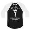 hillbilly hog wrestling champ  funny  comic wrestling redneck 3/4 Sleeve Shirt