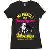 my pitbull is a sweetheart Ladies Fitted T-Shirt