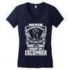 Never Underestimate Dog Rescuer Who Was Born December Women's V-Neck T-Shirt