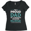 i'm a proud dad of freaking awesome nurse Women's Triblend Scoop T-shirt