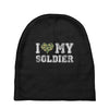 i love my soldier regular camouflage Baby Beanies