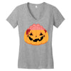 pumpkin brain Women's V-Neck T-Shirt