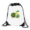 vegan world Drawstring Bags