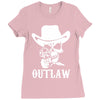 outlaw cow boy motor bike Ladies Fitted T-Shirt