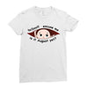 August Peeking Out Baby Boy Ladies Fitted T-Shirt