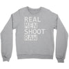 real men shoot raw Crewneck Sweatshirt