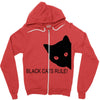 black cats rule Zipper Hoodie