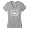 nobody cares Women's V-Neck T-Shirt