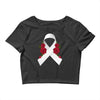 lung cancer white ribbon Crop Top