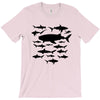 shark chart light blue t shirt T-Shirt
