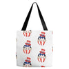 4th of July Peeking Baby Inside Egg Tote Bags