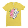 Heart And Flowers Ladies Fitted T-Shirt
