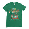 Merry Christmas To Father Of Great Awesome Ladies Fitted T-Shirt