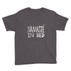 namaste in bed off shoulder Youth Tee