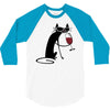 cat and wine 3/4 Sleeve Shirt