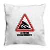 warning descent Throw Pillow