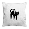 cat black Throw Pillow