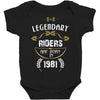 legendary riders are born in 1981 Baby Bodysuit