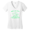 when i get upset i just imagine a t rex making a bed Women's V-Neck T-Shirt