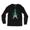 paris script eiffel tower french france Long Sleeve Shirts