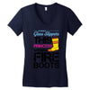 Forget Glass Slippers This Princess Wears Fire Boots Women's V-Neck T-Shirt