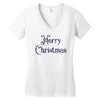merry christmas colorful glitter Women's V-Neck T-Shirt