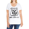 deal with it angry pitbul Ladies Curvy T-Shirt