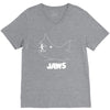 jaws chalk board movie licensed cotton blend adult V-Neck Tee