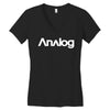 analog white logo Women's V-Neck T-Shirt