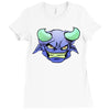blue monster with horns Ladies Fitted T-Shirt