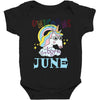 unicorns are born in june cute unicorn Baby Bodysuit