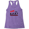 the goat white t shirt greatest of all time basketball baseball footba Racerback Tank