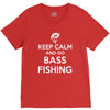 keep calm bass fishing V-Neck Tee